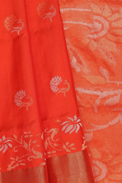 Collection of Uppada Silk Orange Saree in a gallery layout