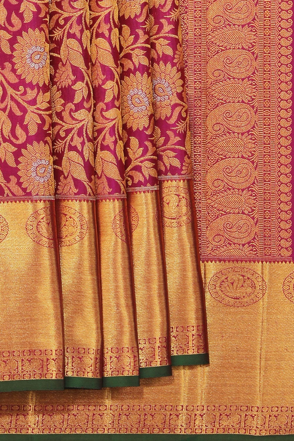 Kanchipattu Magenta-Pink Saree