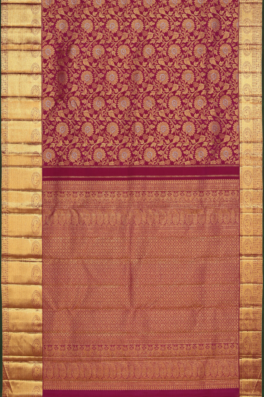 Kanchipattu Magenta-Pink Saree