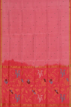 Collection of Uppada Silk Pink Saree in a gallery layout