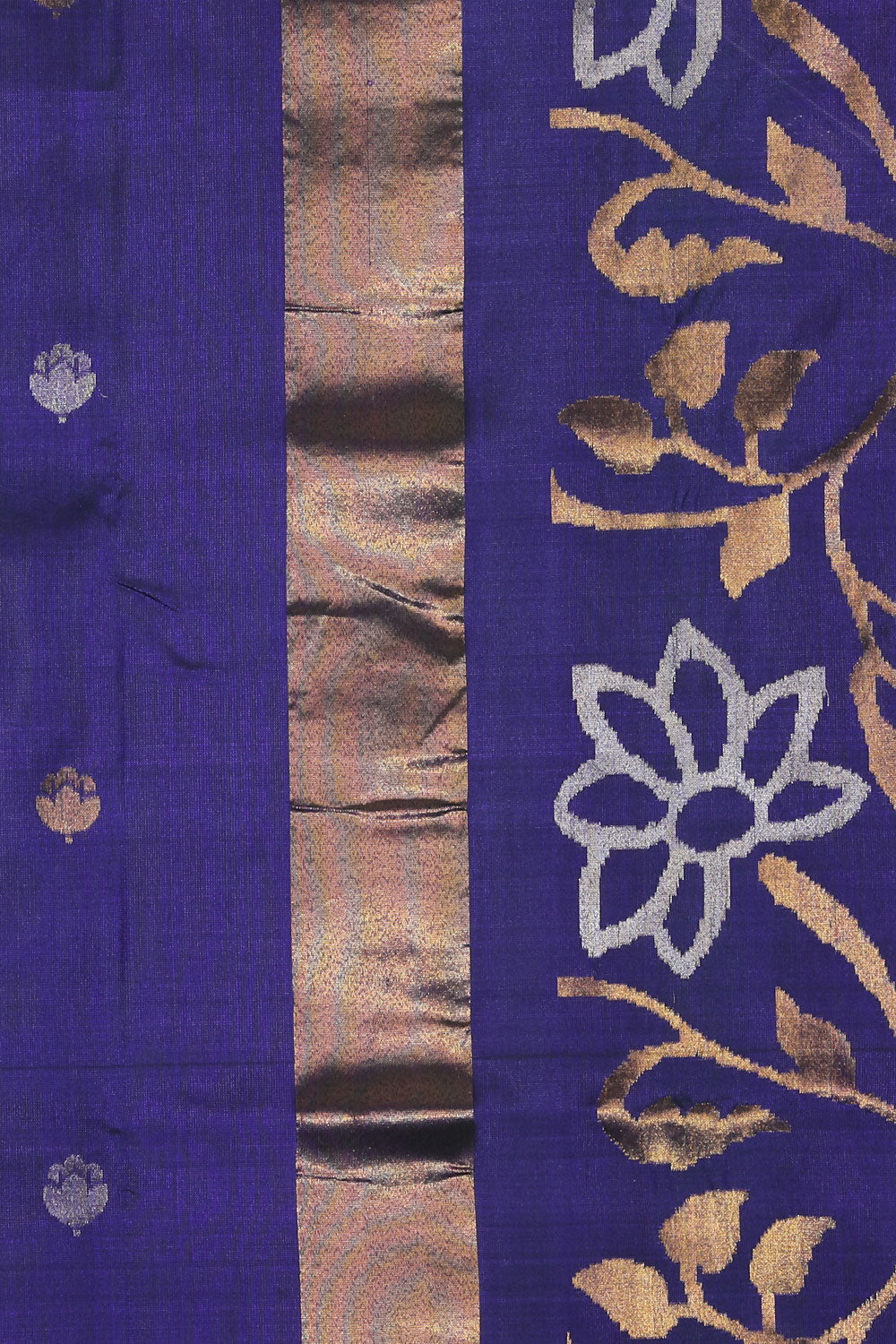 Collection of Uppada Silk Peacock Blue Saree in a gallery layout