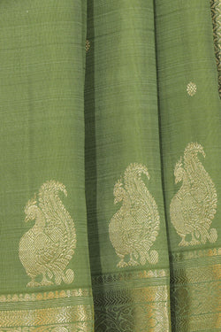 Image of Kanchi Silk Sage Green Saree