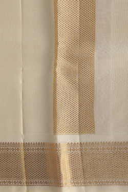 Collection of Kanchi Silk Cream Traditional Dhoti With Kanduva (8 X 4) in a gallery layout