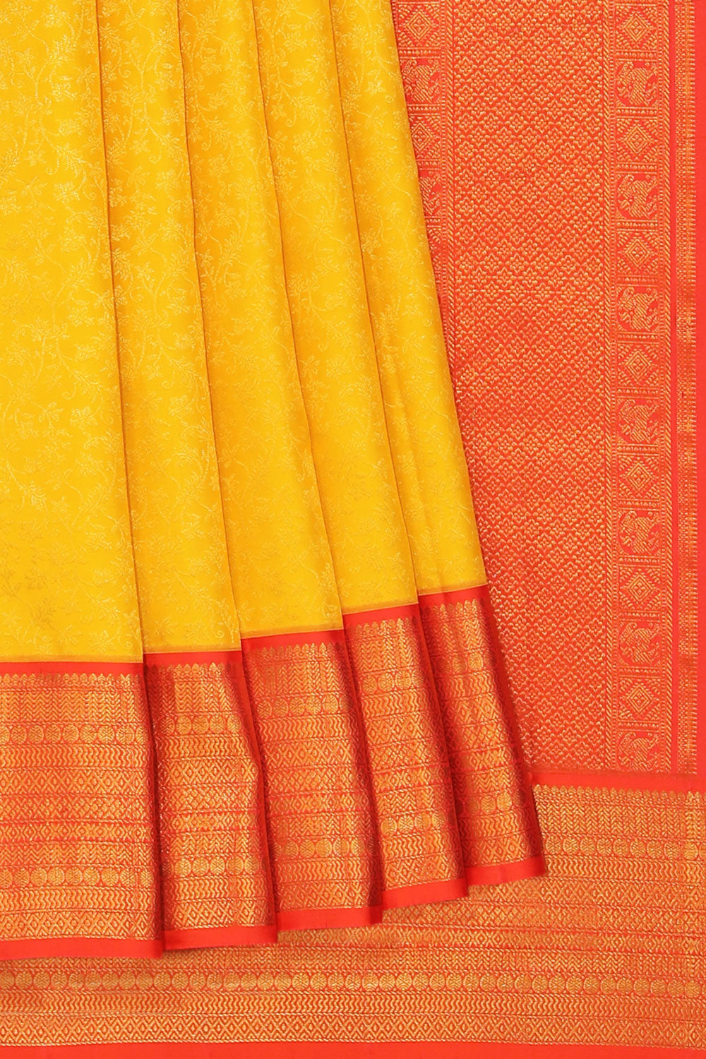 Kanchipattu Yellow Saree