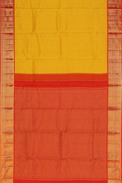 Image of Kanchipattu Yellow Saree