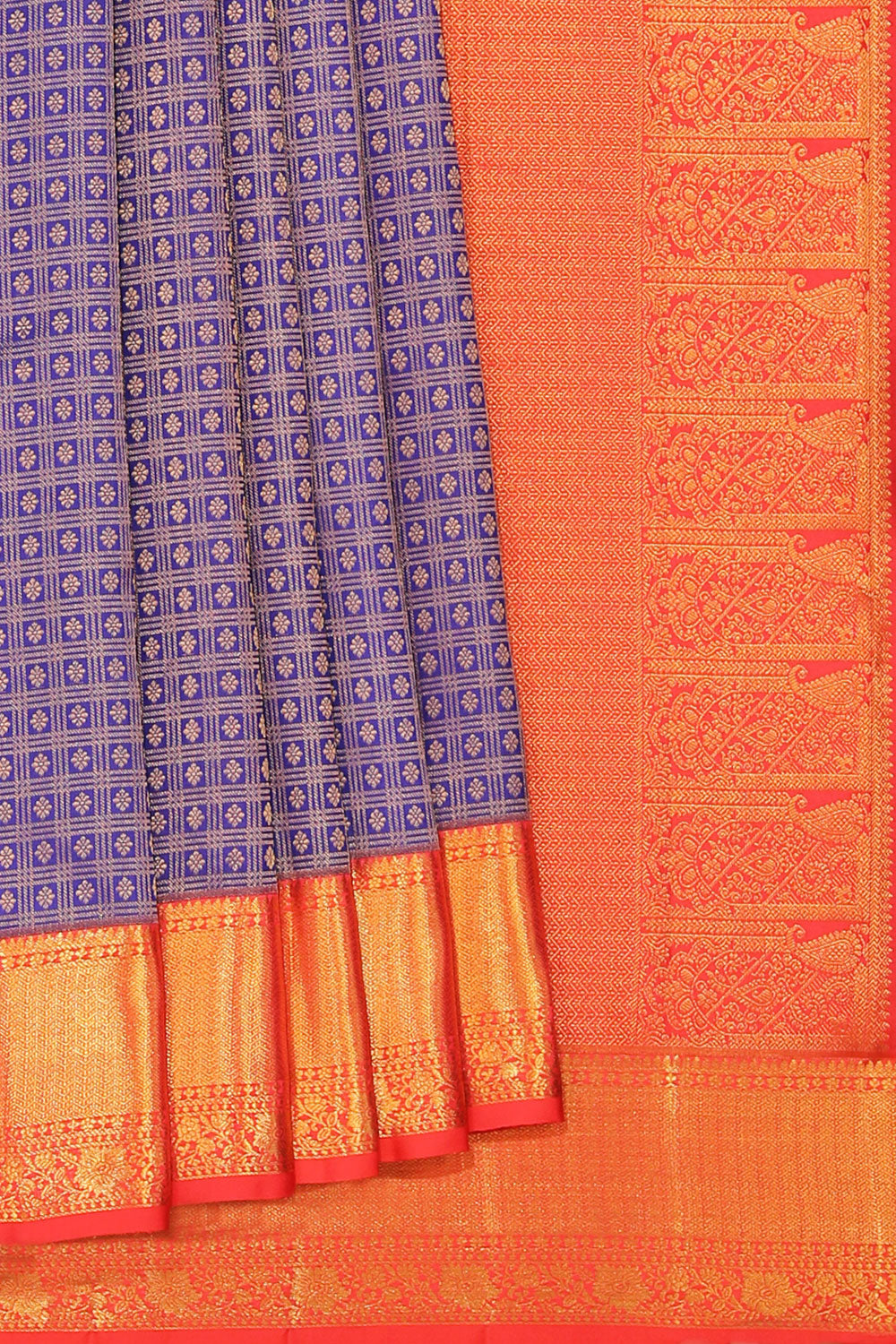 Kanchipattu Navy Blue Saree