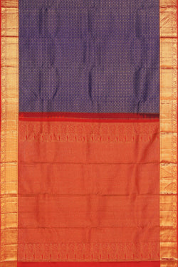 Image of Kanchipattu Navy Blue Saree