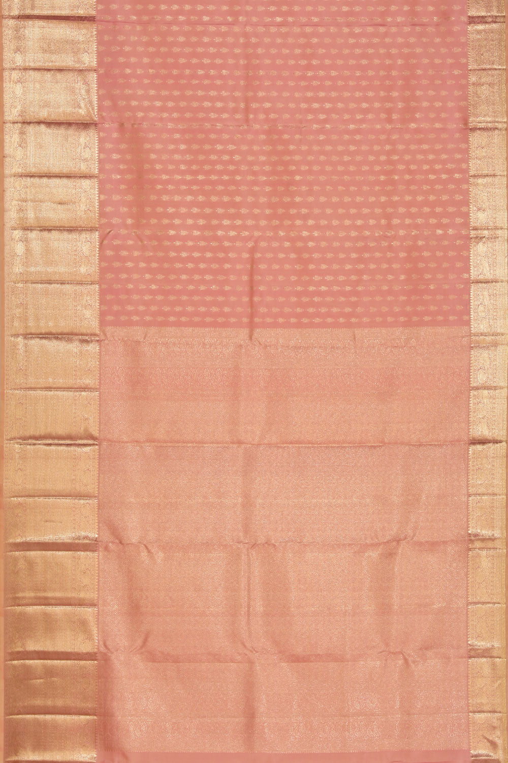 Kanchipattu Brocade Coral-Peach Saree