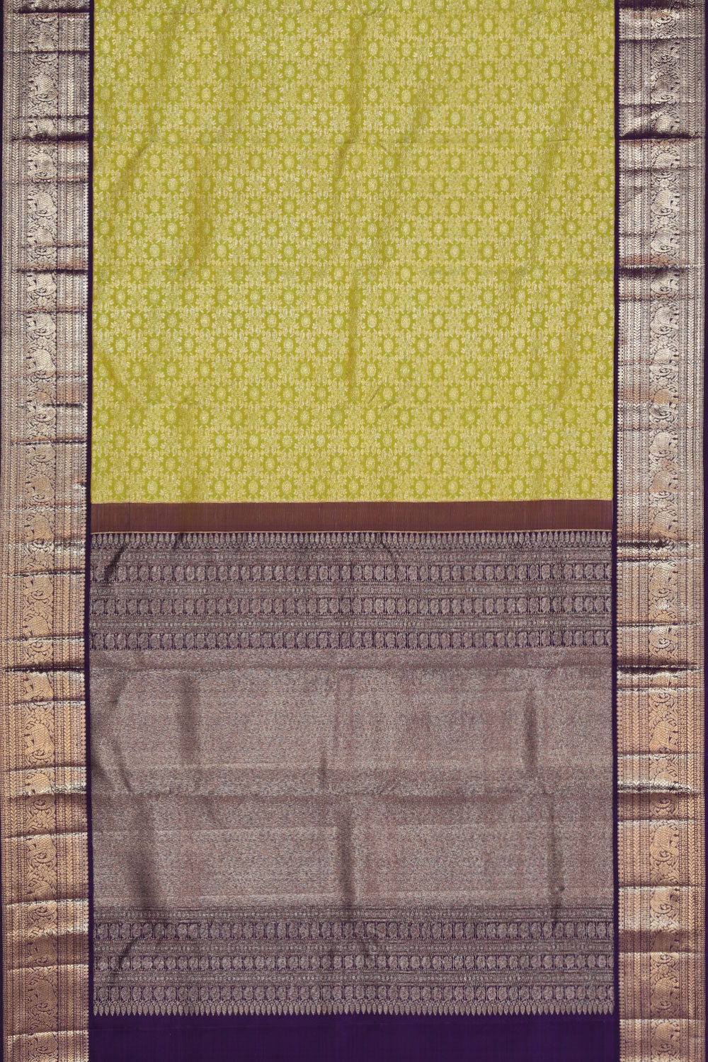 Kanchipattu Brocade Spring-Green Saree