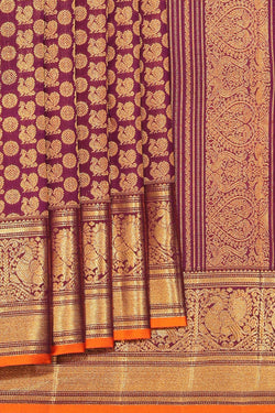 Image of Kanchipattu Brocade Violet Saree