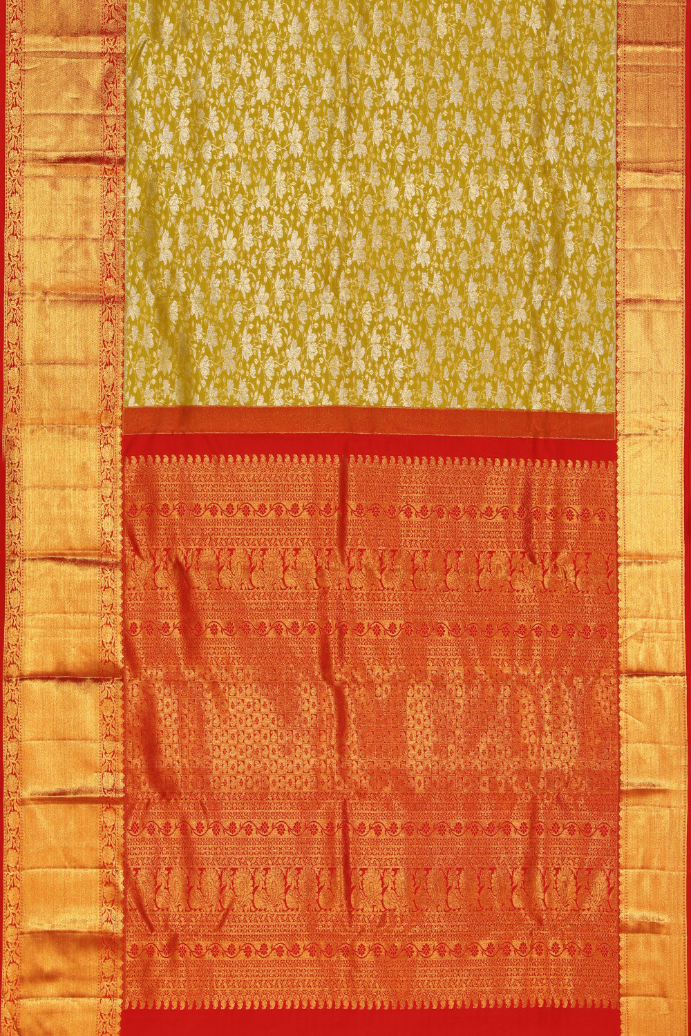 Kanchipattu Brocade Sage Green Saree