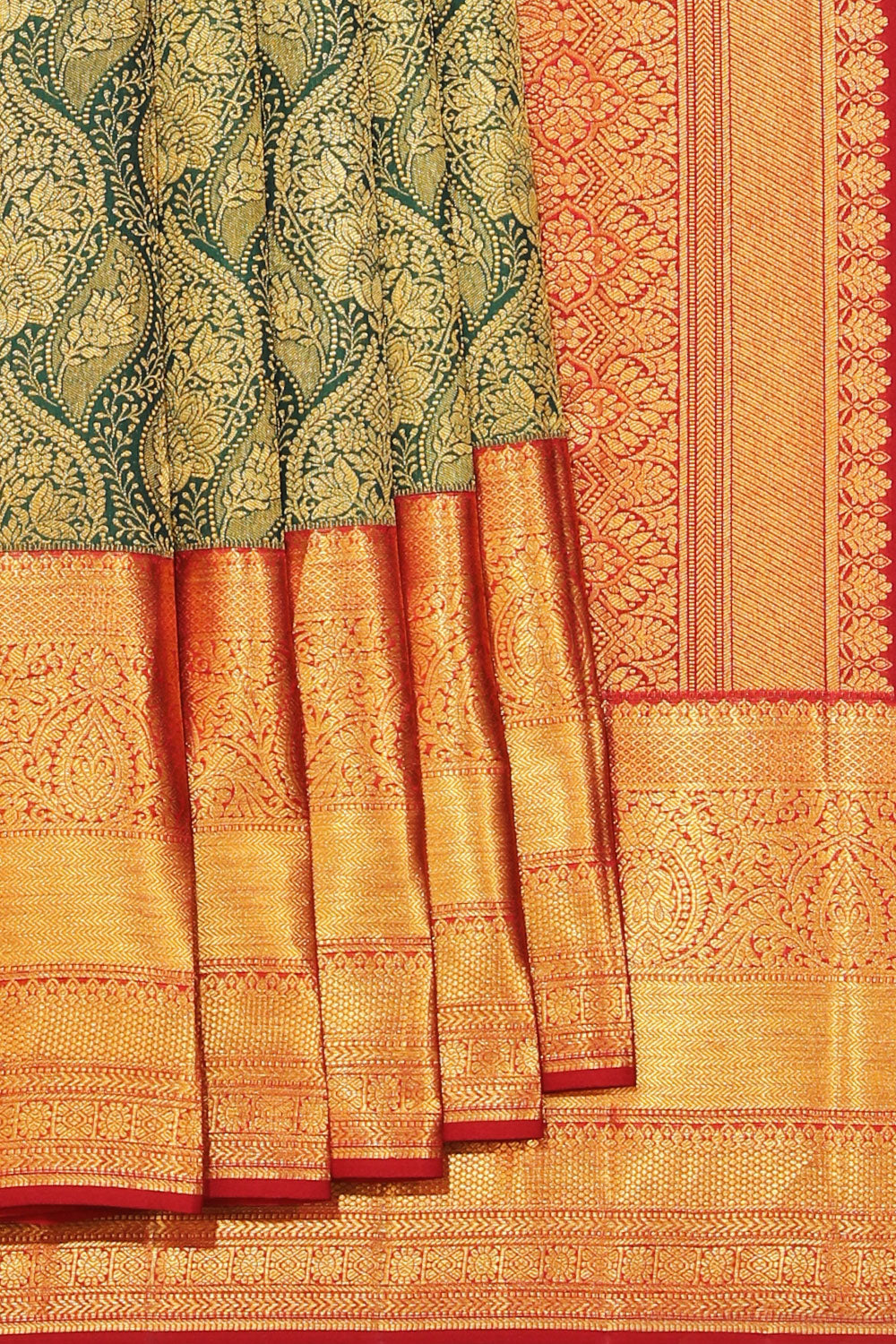 Kanchipattu Brocade Green Saree