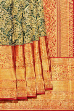 Image of Kanchipattu Brocade Green Saree