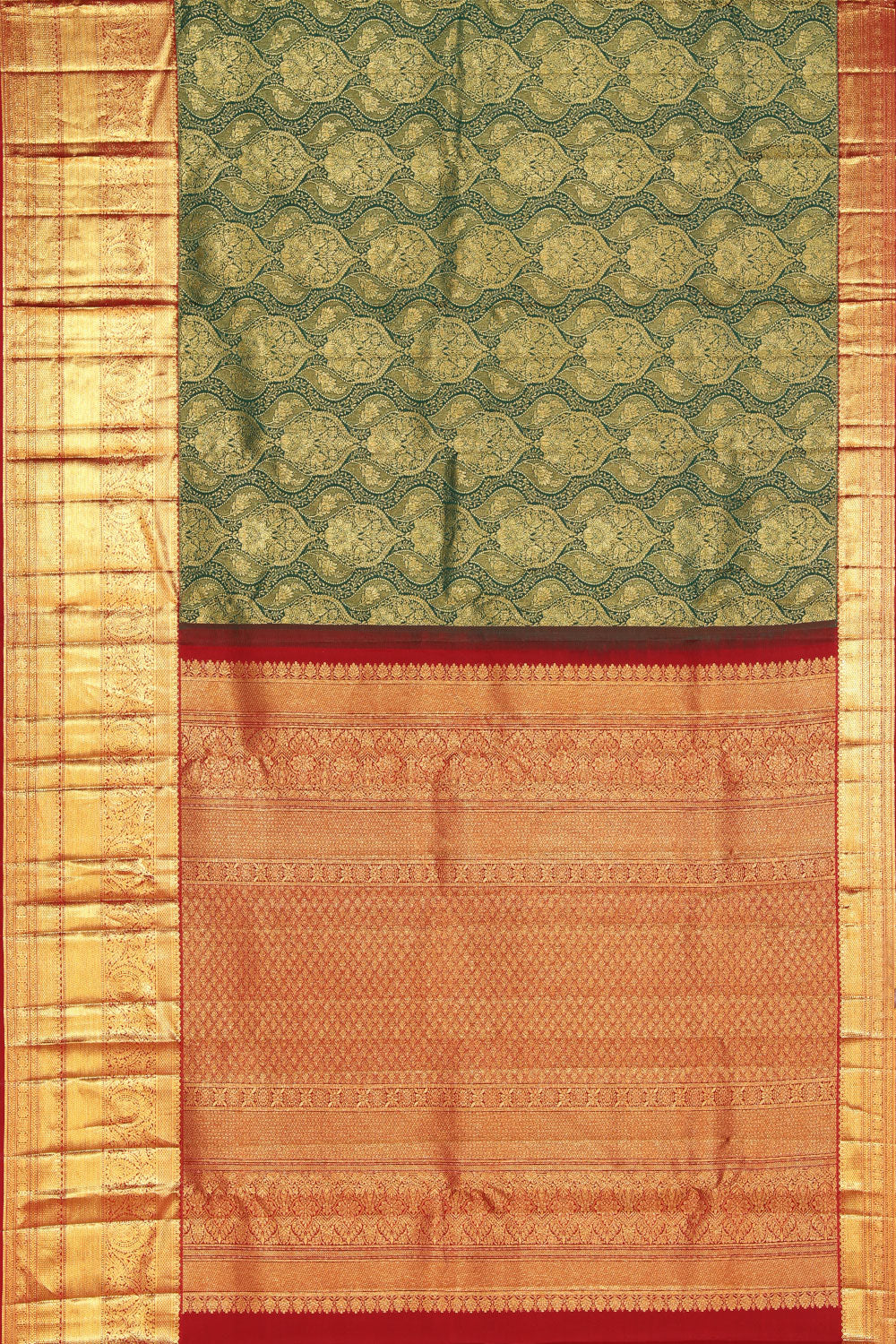 Kanchipattu Brocade Green Saree