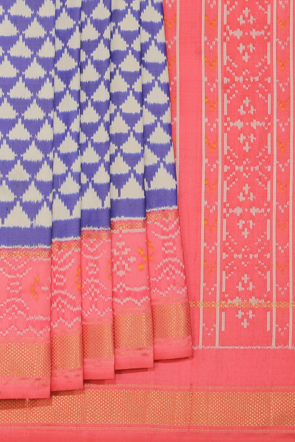 Collection of Pochampally Silk Ikat Purple Saree in a gallery layout