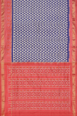 Collection of Pochampally Silk Ikat Purple Saree in a gallery layout