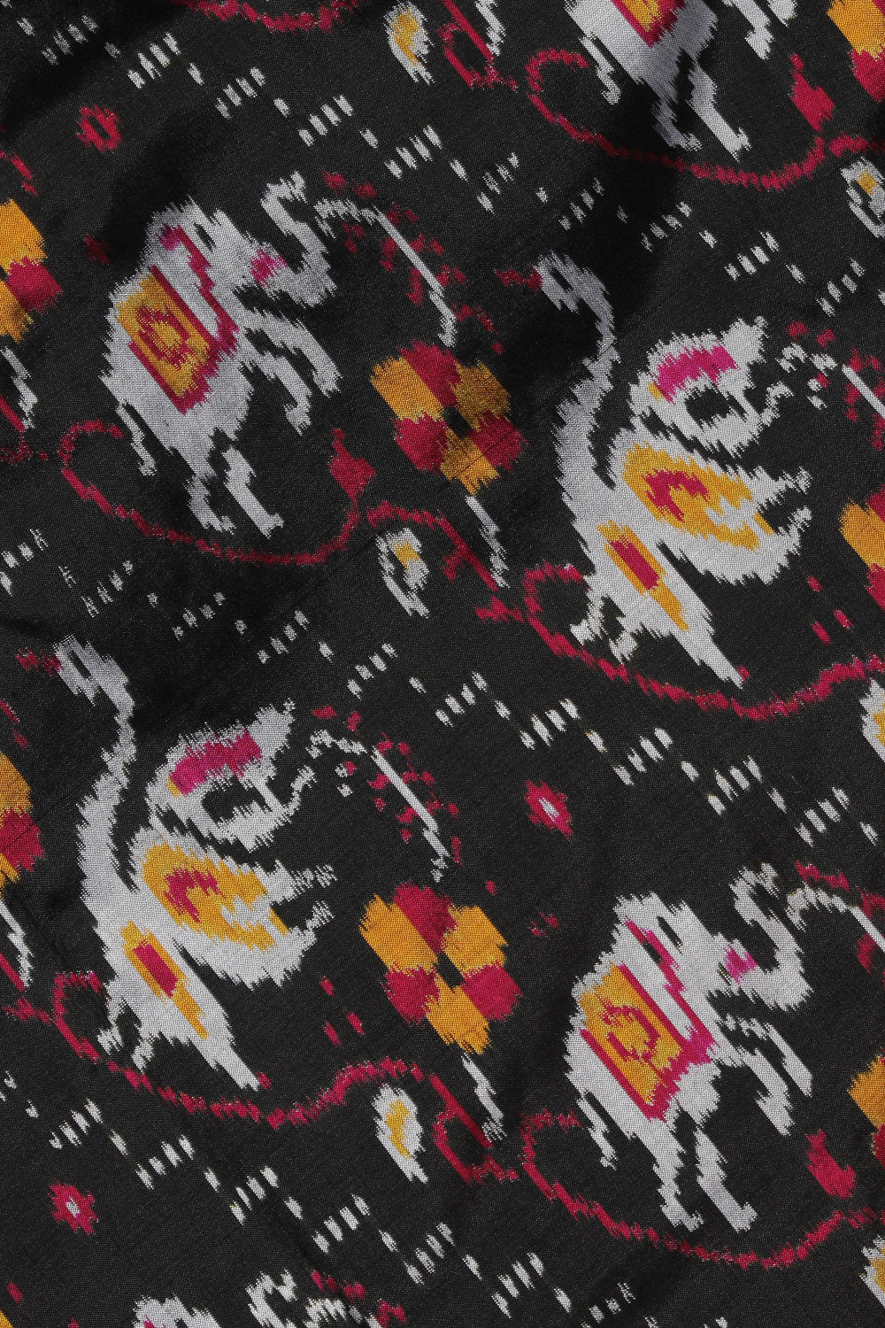 Image of Pochampally Silk Ikat Black Saree