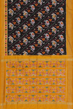 Collection of Pochampally Silk Ikat Black Saree in a gallery layout