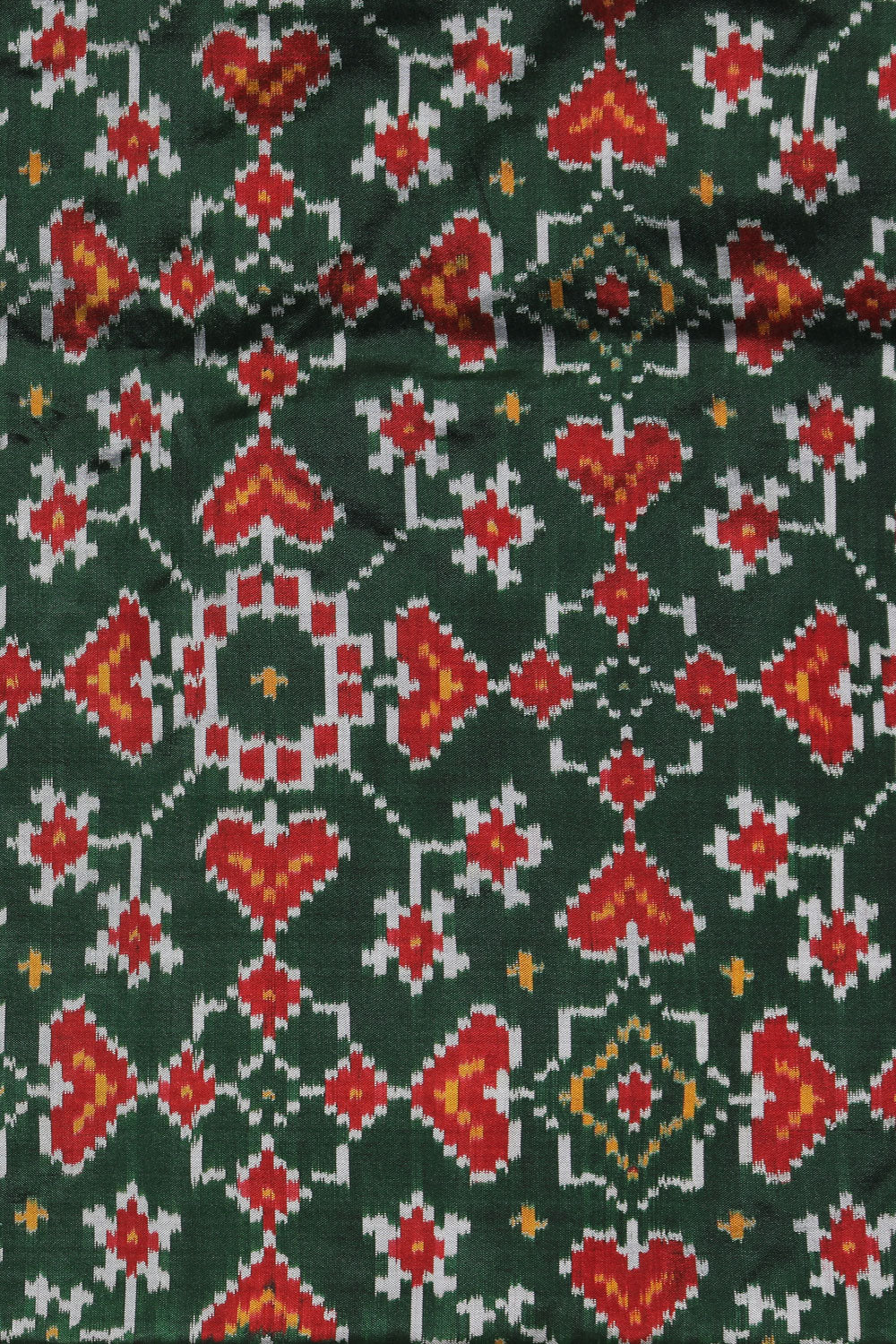 Collection of Pochampally Silk Ikat Green Saree in a gallery layout