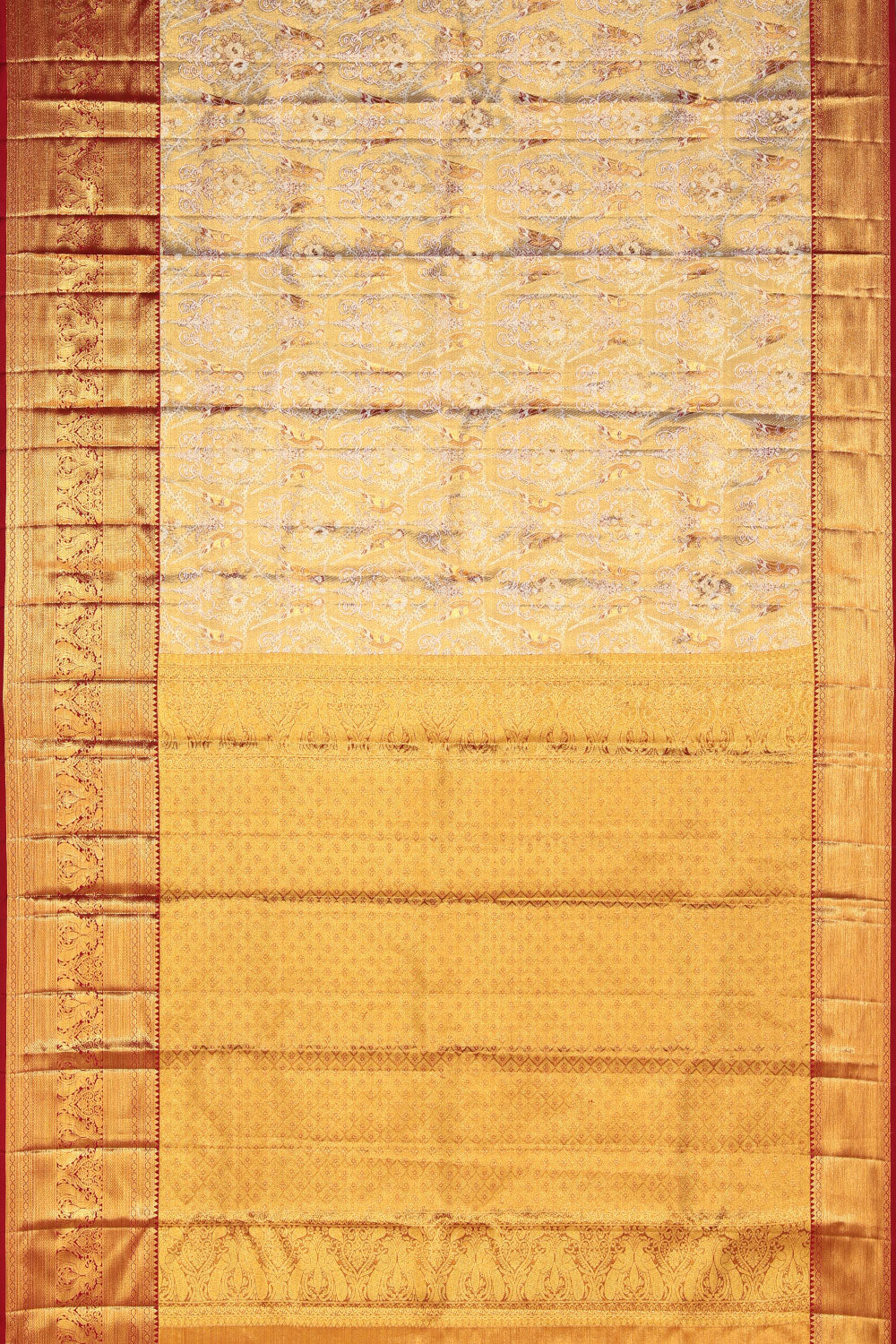 Kanchipattu Tissue Brocade Gold Saree