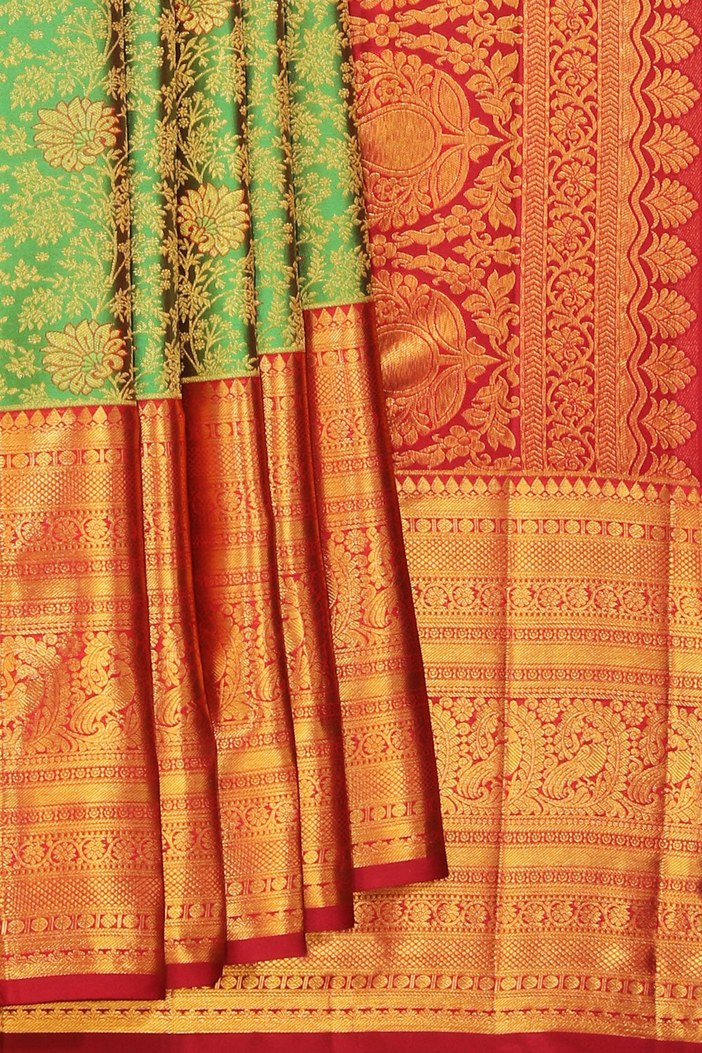 Kanchipattu Brocade Green Saree