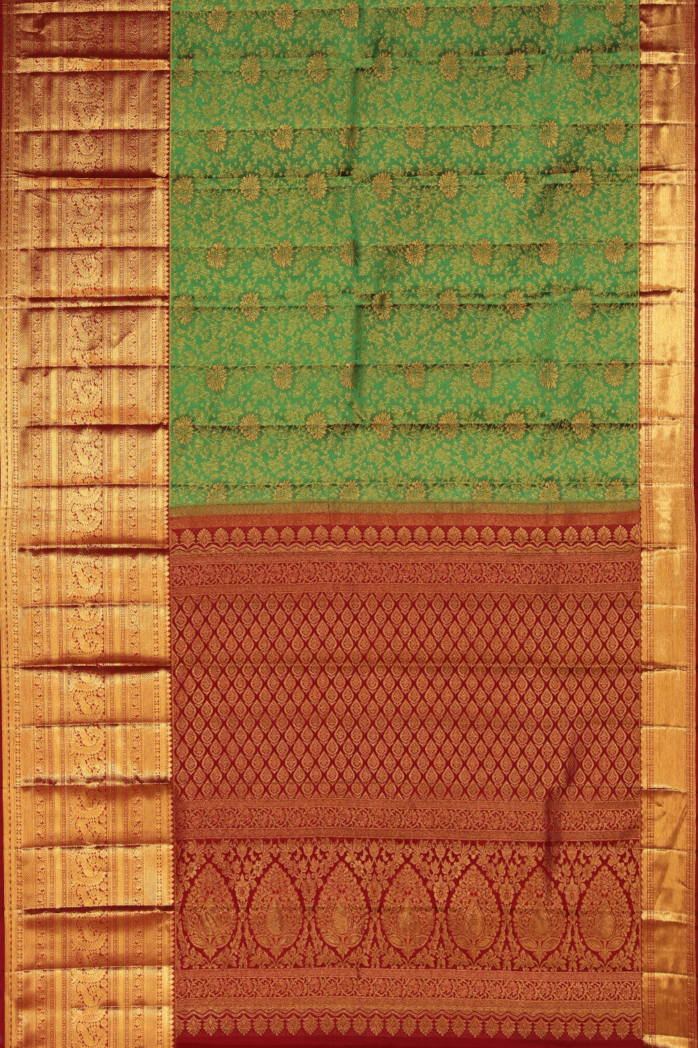 Kanchipattu Brocade Green Saree