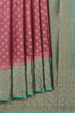 Collection of Banarasi Tussar Silk Pink Saree in a gallery layout