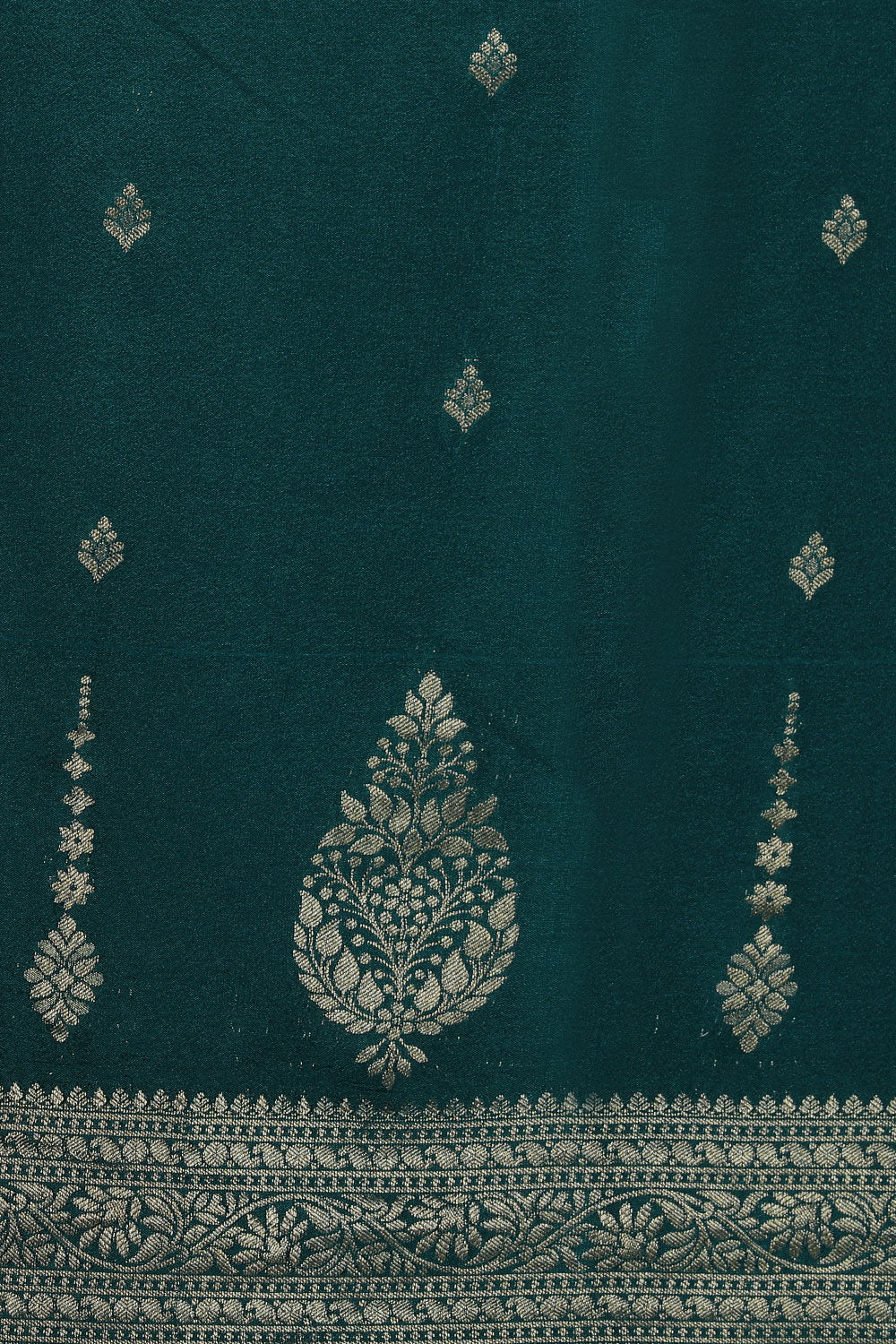 Crepe Silk Teal Green Saree