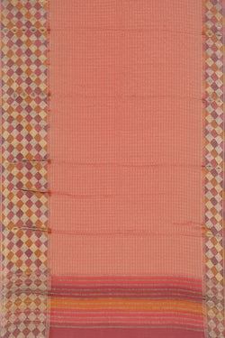 Image of Georgette Coral-Peach Saree