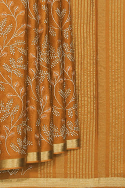 Collection of Crepe Silk Honey Mustard Saree in a gallery layout