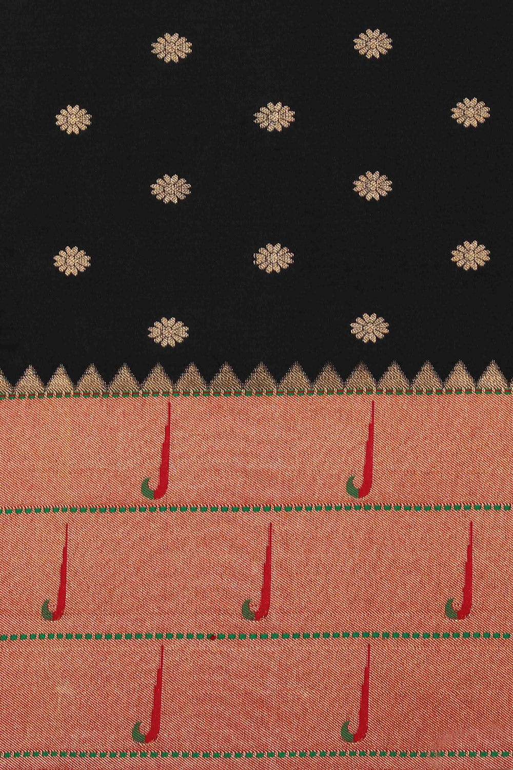 Collection of Paithani Silk Black Saree in a gallery layout