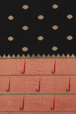 Collection of Paithani Silk Black Saree in a gallery layout