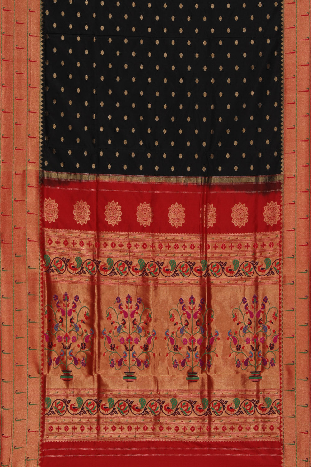 Collection of Paithani Silk Black Saree in a gallery layout