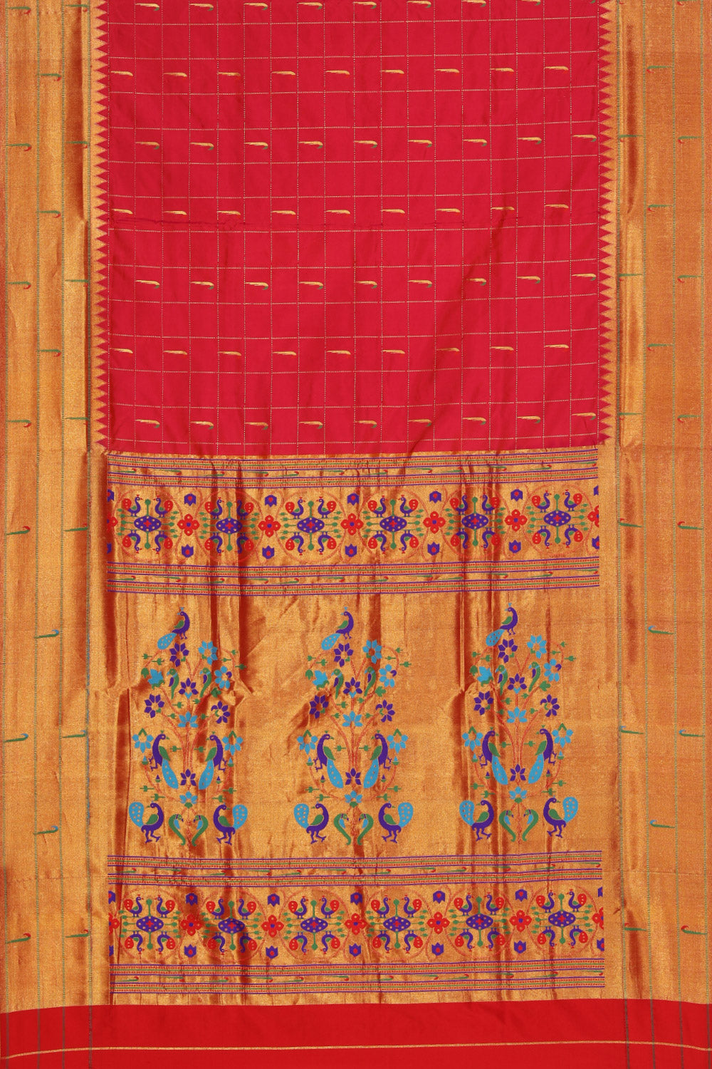 Paithani Silk Red Saree