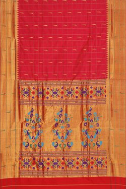 Image of Paithani Silk Red Saree