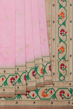 Collection of Paithani Silk Pink Saree in a gallery layout