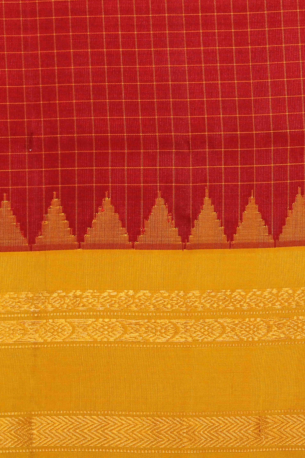 Gadwal Silk Red Saree