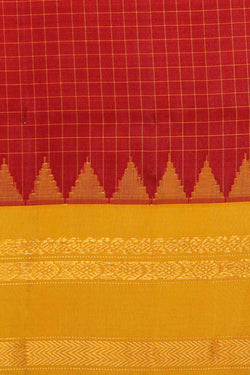 Image of Gadwal Silk Red Saree