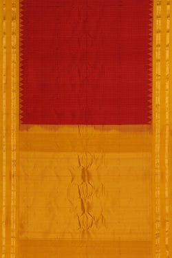 Image of Gadwal Silk Red Saree