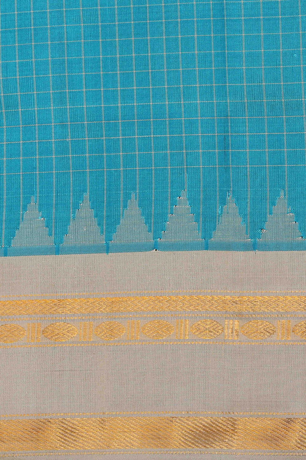 Image of Gadwal Silk Sea Blue Saree