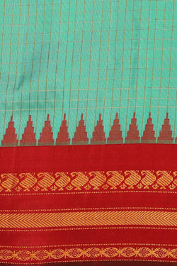 Image of Gadwal Silk Sea Green Saree