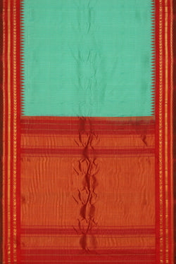 Image of Gadwal Silk Sea Green Saree