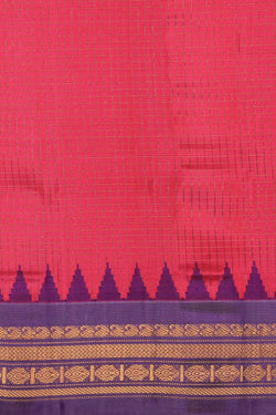 Image of Gadwal Silk Coral Pink Saree