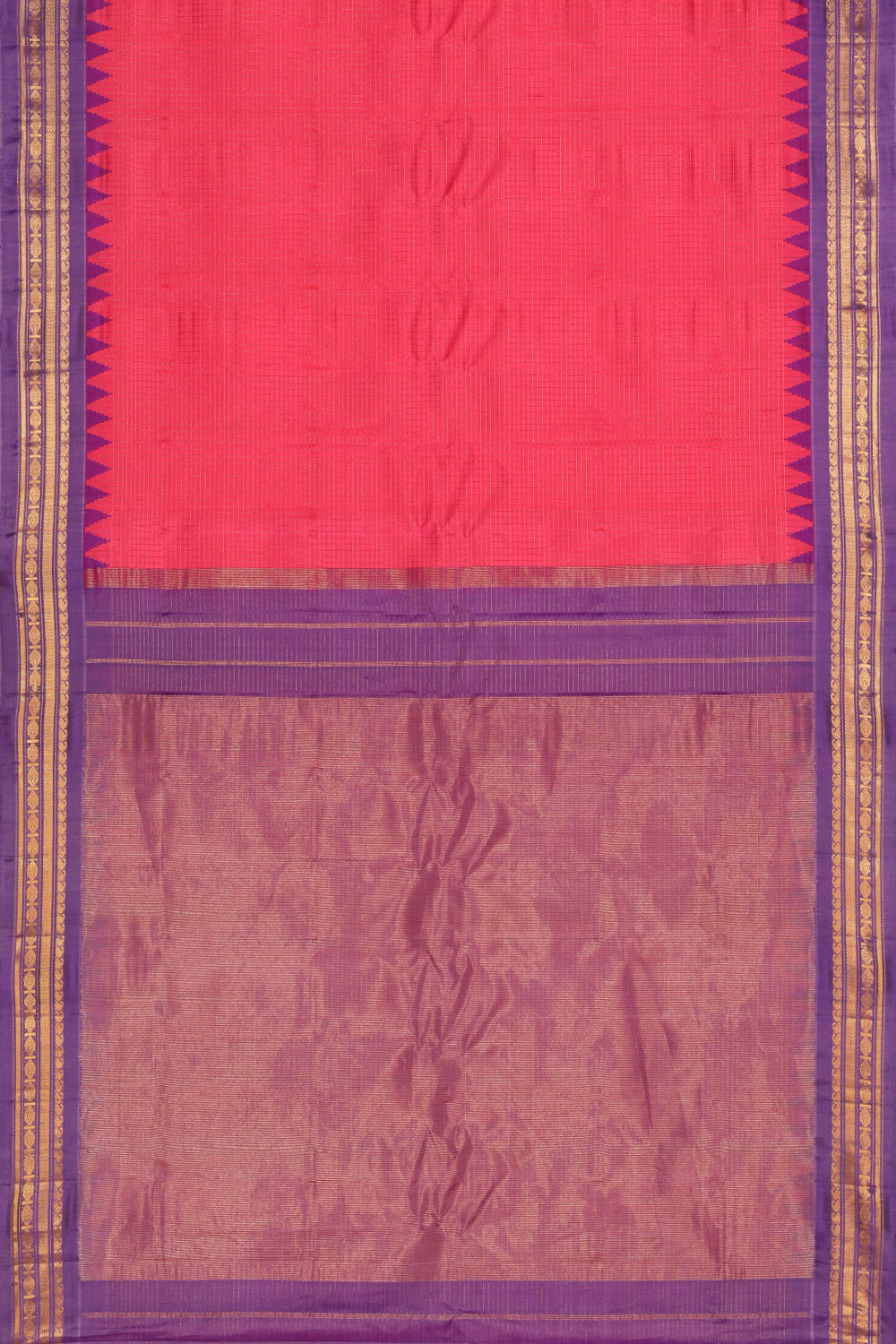 Gadwal Silk Coral Pink Saree