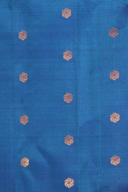 Image of Gadwal Silk Peacock Blue Saree