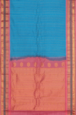 Image of Gadwal Silk Blue Saree