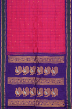 Image of Gadwal Silk Pink Saree