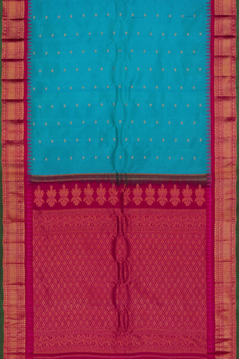 Gadwal Silk Sea Blue Saree