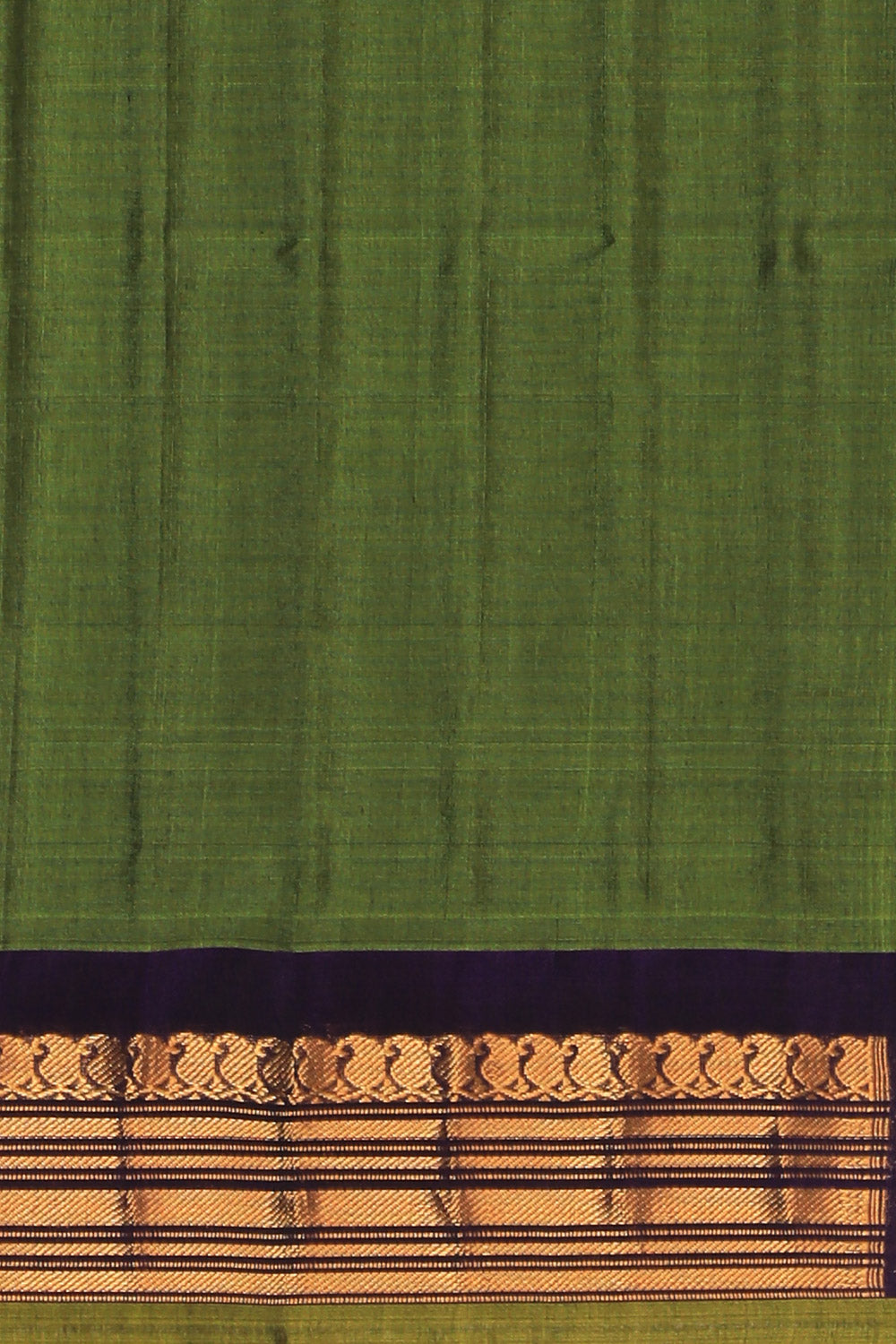 Collection of Gadwal Cotton Silk Green Saree in a gallery layout