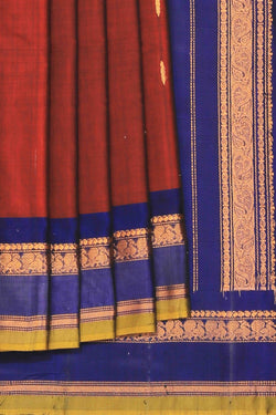 Image of Gadwal Cotton Silk Maroon Saree